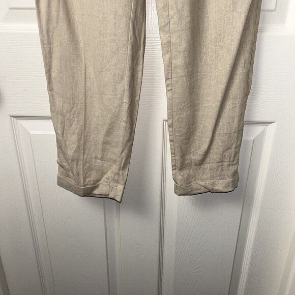 Philosophy Tan Color Linen Blend Casual Straight Leg Beach Pants Womens Small - Picture 4 of 9